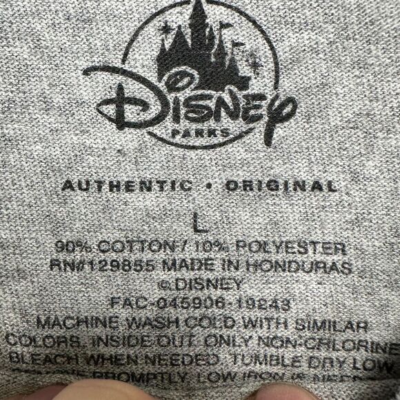 Disney Parks Shirt Aduult Large Grey Graphic Print Mickey Mouse Tee T-Shirt Mens - Picture 4 of 8